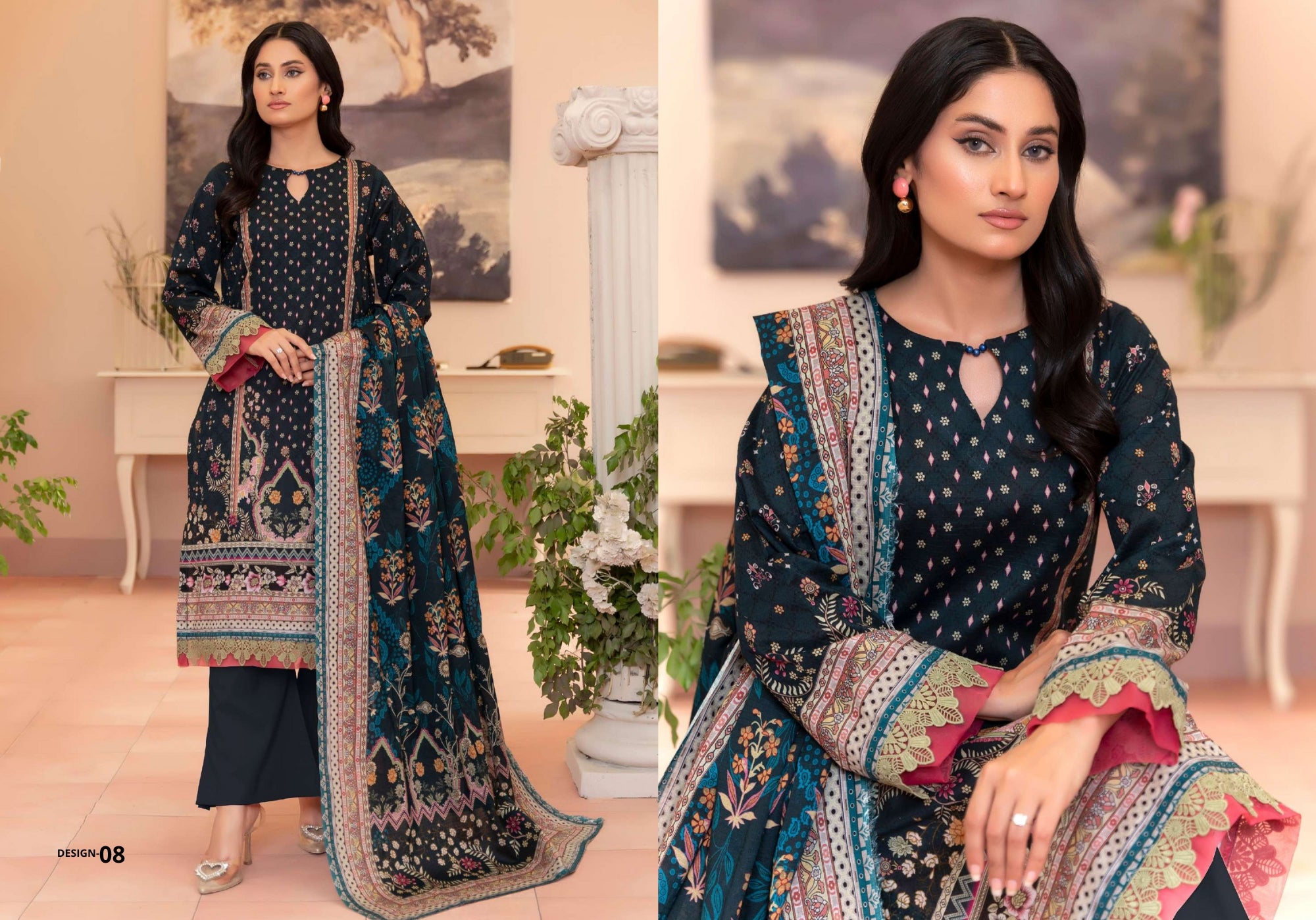 JN 03 - 3 Piece Unstitched Lawn Suit